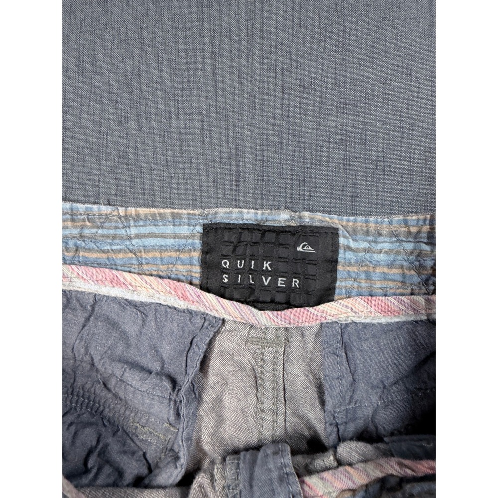 Quiksilver Mens Grey Cargo Shorts Size 33 Cotton Utility Multi Pocket‎ Casual - Picture 4 of 10